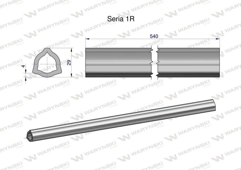 Rura wewnętrzna Seria 1R do wału 660 przegubowo-teleskopowego 29x4 mm 540 mm WARYŃSKI [WR2311540]