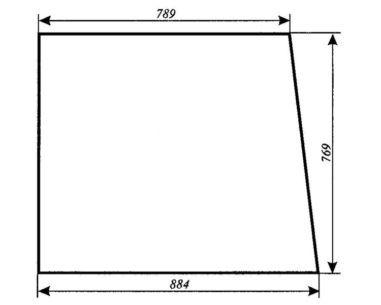 szyba do ciągnika C-355 kabina czeska - boczna (lewa, prawa) (144)