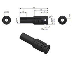 Nasadka udarowa sześciokątna długa 1/2" 10 mm Waryński