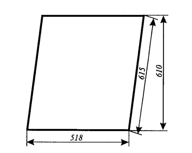szyba do ciągnika C-330 kabina Krotoszyn - drzwi górna (lewa, prawa) (259)