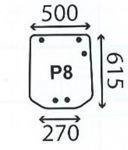 szyba do ciągnika John Deere - tylna CE17950 (5230)