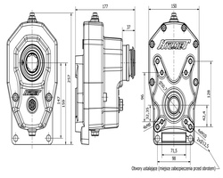 Przekładnia PZ30-WOM.CE.NE do pomp zębatych z grupy II i III typ europejski - przełożenie 1:2,0