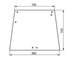 szyba do ciągnika Deutz-Fahr - tylna bezbarwna 04383608 (0031)