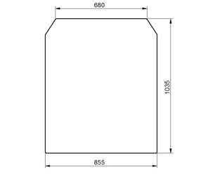 szyba ładowarka teleskopowa JCB - przednia 827/30501 (1695) 