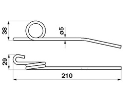 Palec sprężyna motowideł lewy John Deere Z20478
