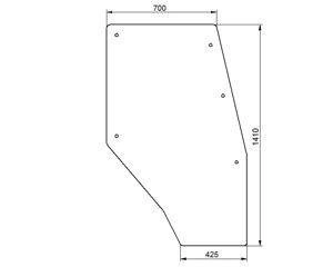 szyba do ciągnika Deutz-Fahr - drzwi prawe bezbarwne 04398912