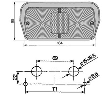 lampa tylna prawa COBO Case, Fiat, Ford, Massey Ferguson, New Holland 83960359, E4NN13N465AB