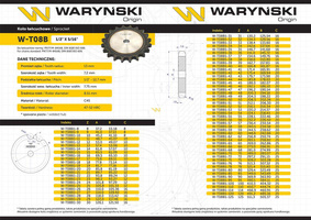 Koło zębate hartowane tarcza 08B-1 (R1 1/2) Z-10 Waryński