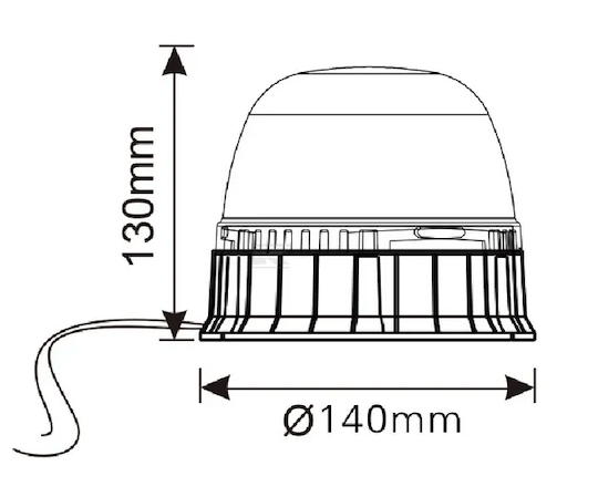 lampa błyskowa, kogut LED do wózków widłowych 140x130mm