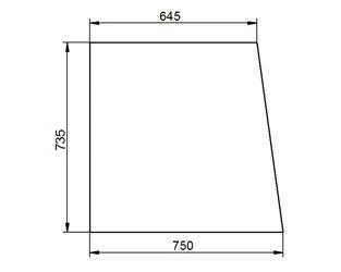 szyba do ciągnika Fendt - boczna lewa bezbarwna 275500210200 (1624)