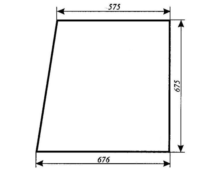 szyba do ciągnika C-330 kabina Koźmin z turem (Z.Szyszka) - boczna I (lewa, prawa) (689)