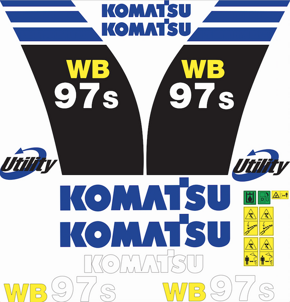 naklejka, logo na maskę koparko-ładowarka Komatsu WB97S