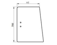 szyba do ciągnika Deutz-Fahr - boczna zielona 04383618 (1559)