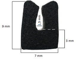 uszczelka gumowa na krawędź 9x7mm