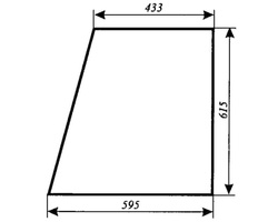 szyba do ciągnika MF-235 kabina POM Zamość - drzwi górna (lewa, prawa) (330)