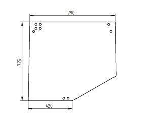 szyba ładowarka teleskopowa Manitou - tylna 562383