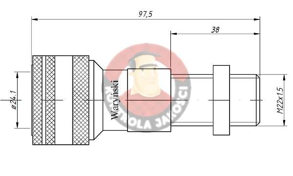 Szybkozłącze hydrauliczne EURO gniazdo long M22x1.5 gwint zewnętrzny