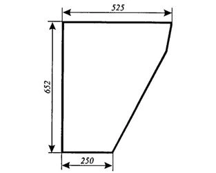 szyba do ciągnika C-330, C-360 kabina Naglak Koźmin poszerzana - drzwi dół ver.III (781)
