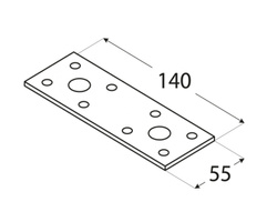 Łącznik ciesielski płaski płyta perforowana 140x55x2,5 LP2 domax