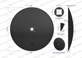 Talerz gładki fi 510 otwór 30x30 stal borowa 4mm WARYŃSKI MAXX Premium 1279621010 1240040020 W-5195510/30/P [W-5510/30/4]