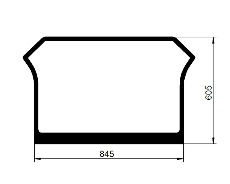 szyba do ciągnika Deutz-Fahr - tylna dolna 04414216 (2413)