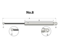 siłownik amortyzator gazowy A=390 B=215 F=70N STABILUS 497131