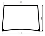 szyba Zetor Major, Farmtrac - przednia 935525 (1646)