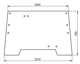 szyba do ciągnika Case - przednia 1332505C1 (1790)