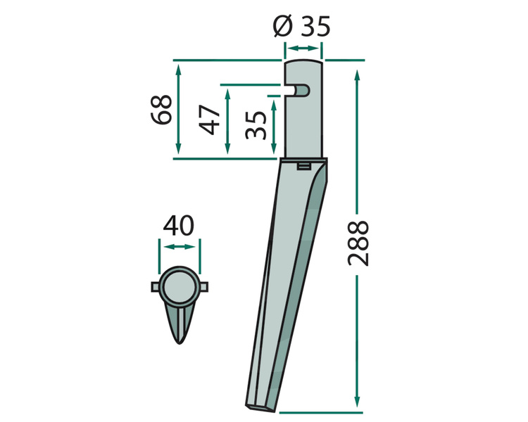 Ząb brony aktywnej Krone 288mm 180RH62A