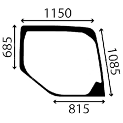 szyba Komatsu - boczna prawa 22B-54-28331 (3754)