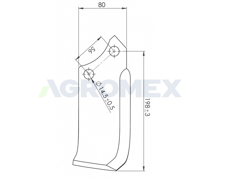 Nożyk MASCHIO 80x10 lewy M74100436 włoski