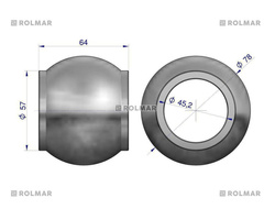 Kula łącznika górnego hartowana kat. 4 78X45X64 Waryński