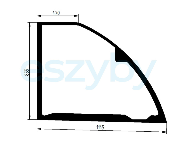 szyba ładowarka teleskopowa Deutz-Fahr, JLG - boczna prawa przednia 1001102879 (4345)