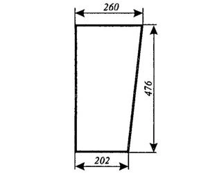 szyba do ciągnika MF-255 kabina Lubsko typ KBMF/1 - przednia dolna lewa (36)