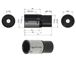 Nasadka sześciokątna 1/2" 28 mm długa Waryński