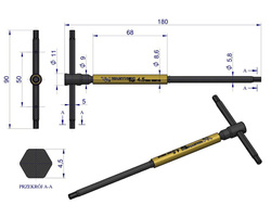 Klucz T ze spinnerem HEX 4.5 mm Waryński