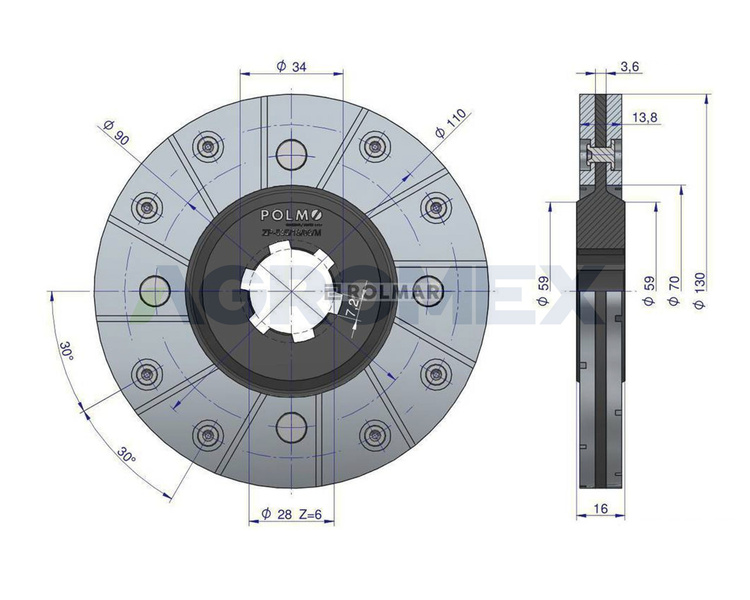 Tarcza hamulca mała 5040240760 Bizon POLMO