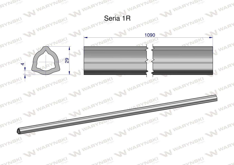 Rura wewnętrzna Seria 1R do wału 1210 przegubowo-teleskopowego 29x4 mm 1090 mm WARYŃSKI [WR23111090]