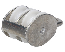 Bloczek z kółkami 50mm podwójne do lin 12 mm