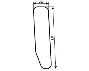 szyba do ciągnika MF-255 kabina Lubsko 2 - przednia dolna prawa (110)