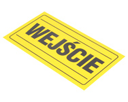 Tablica ostrzegawcza plastikowa żółta WEJŚCIE 12x22 cm