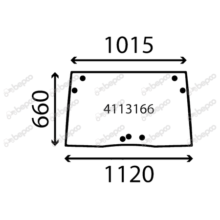 szyba do ciągnika Claas Nexos - przednia 0011424940 (4471)