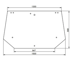 szyba tylna Case, Fiat, Ford, New Holland 82005316, 82014988 (0012/1)