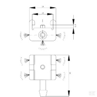 dysza spryskiwacza do ramienia równoległego 2.5x15mm