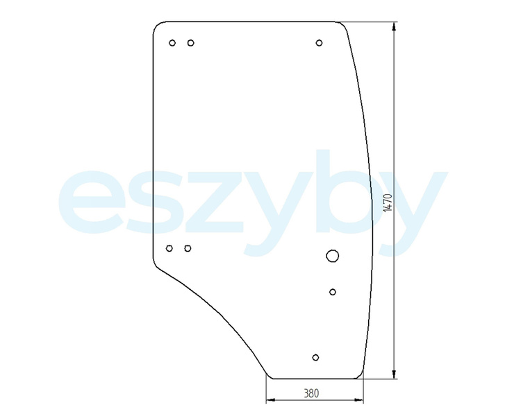 szyba MTZ Belarus/Pronar - drzwi prawe 2522-6708013-01 (2504)