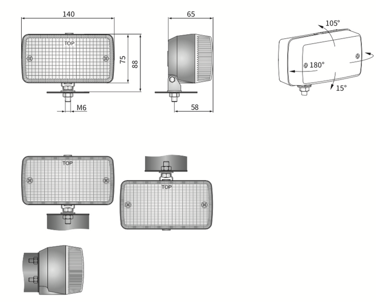 lampa cofania WESEM LA1.02104 140x75mm