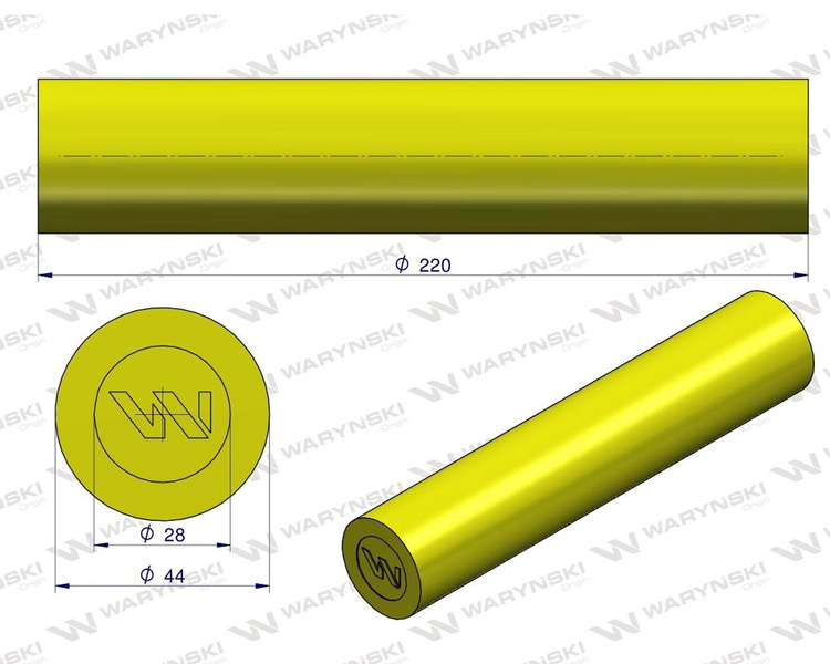 Amortyzator poliuretanowy walec 44x220 WARYŃSKI