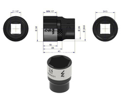 Nasadka sześciokątna 1/2" 24 mm Waryński