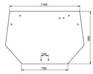 szyba do ciągnika Deutz-Fahr, Same - tylna 0.010.6265.0 (1859)