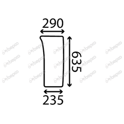szyba do ciągnika Landini, McCormick - przednia dolna lewa 3679548M1 (5033)